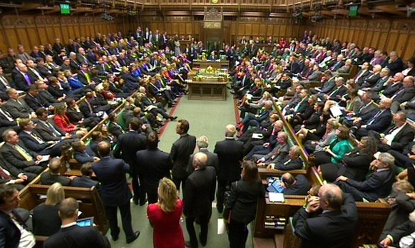 epa04418171 A general view of the Houses of Parliament, central London, 26 September 2014, during the debate on military action against the Islamic State (IS). The military campaign against the terror ...