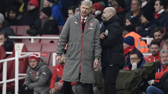 Football Soccer Britain - Arsenal v Burnley - Premier League - Emirates Stadium - 22/1/17 Arsenal manager Arsene Wenger clashes with fourth official Anthony Taylor before being sent to the stands Reut ...