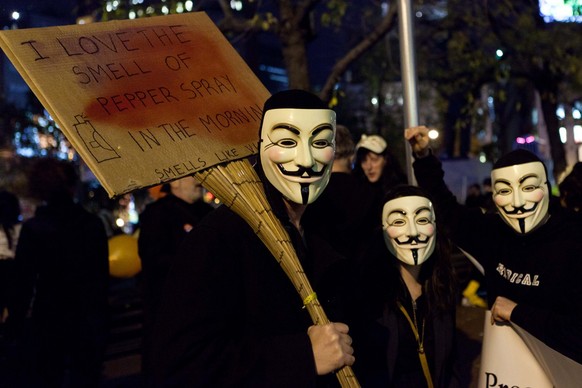 Demonstranten protestieren im Oktober 2011 vor der New Yorker Börse.