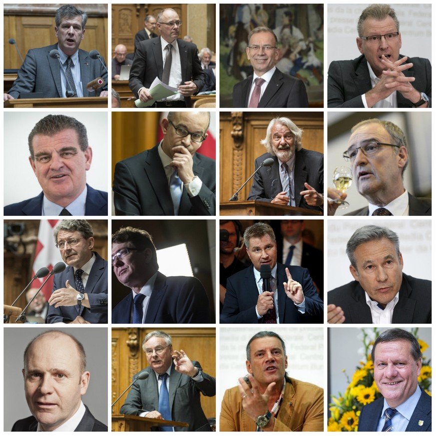 Das Kandidaten-Karussel: Eine Auswahl der potentiellen SVP-Kandidaten für das Bundesratsamt.