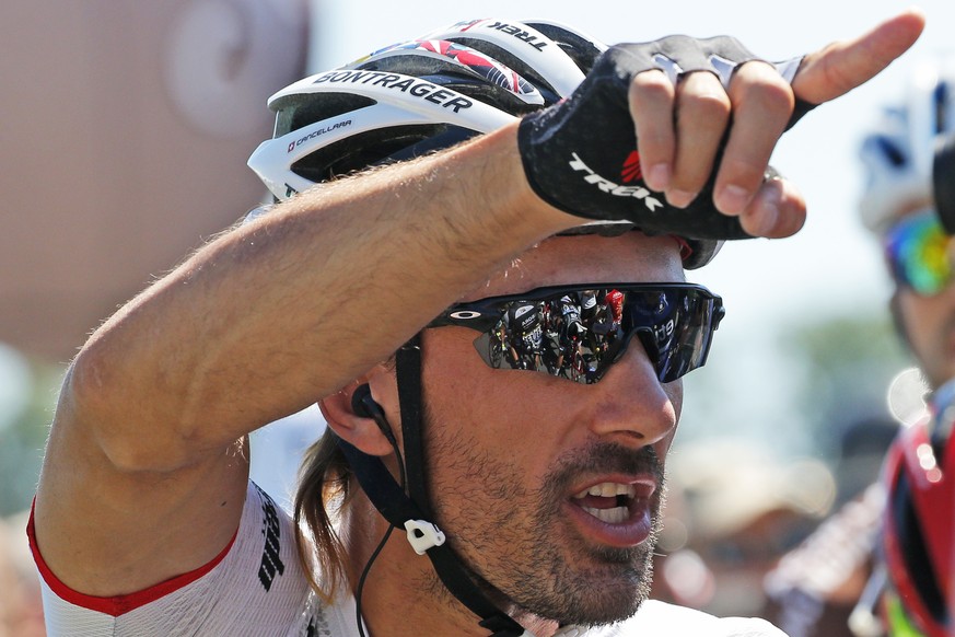 Switzerland&#039;s Fabian Cancellara waits for the start of the seventeenth stage of the Tour de France cycling race over 184.5 kilometers (114.3 miles) with start in Bern and finish in Finhaut-Emosso ...