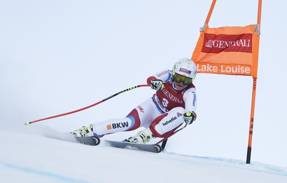 Dec 3, 2016; Lake Louise, Alberta, CAN; Corinne Suter of Switzerland during race two of the women&#039;s downhill in the FIS alpine skiing World Cup at Lake Louise Ski Resort. Mandatory Credit: Eric B ...