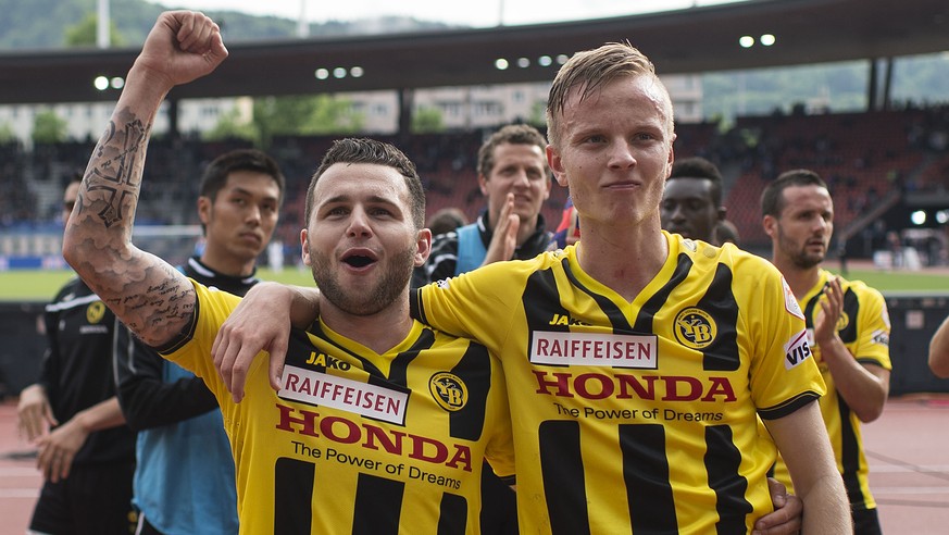 Bald wieder im gleichen Trikot? Steffen (links) könnte Hadergjonaj von einem Wechsel nach Basel überzeugen.