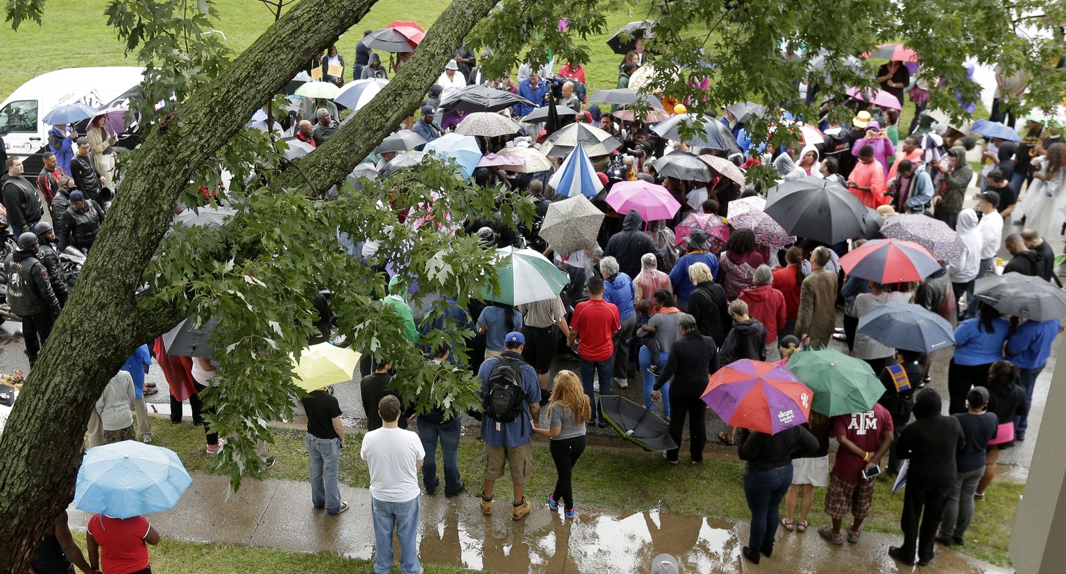 Trotz Regen strömen auch am Samstag hunderte Demonstranten in den Park.