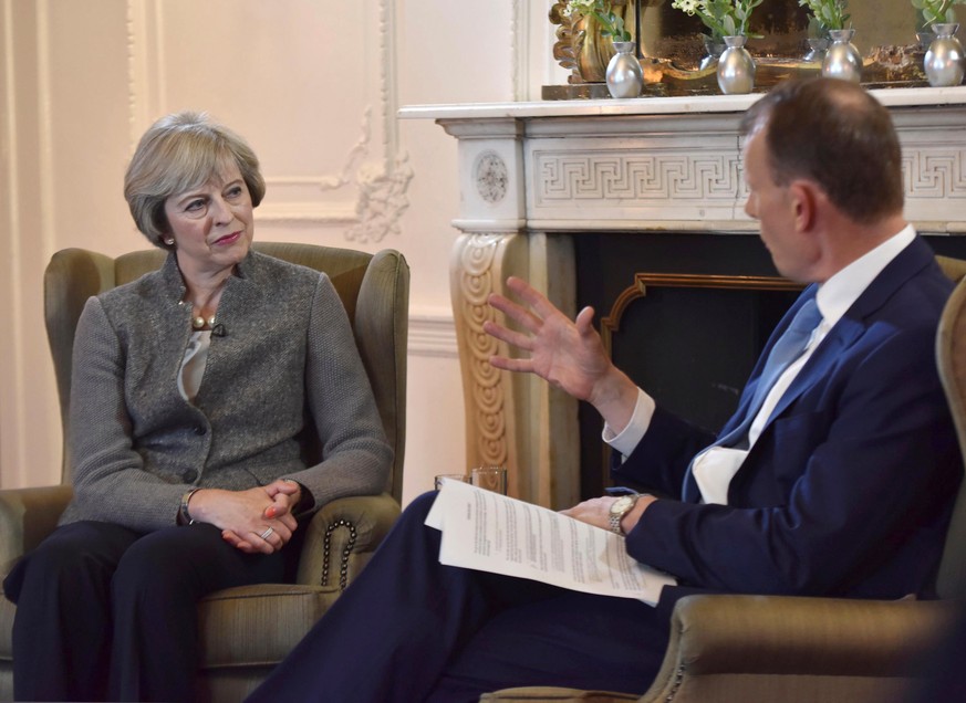 Britain&#039;s Prime Minister Theresa May speaks in a recorded interview in Maidenhead, Britain, on the BBC&#039;s Andrew Marr Show, in this September 2, 2016 handout photo received via the BBC. Pictu ...