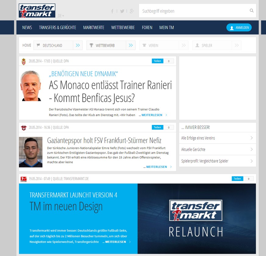 Neues Design, gravierende Probleme: Transfermarkt.de erlebt einen chaotischen Start der neuen Website.