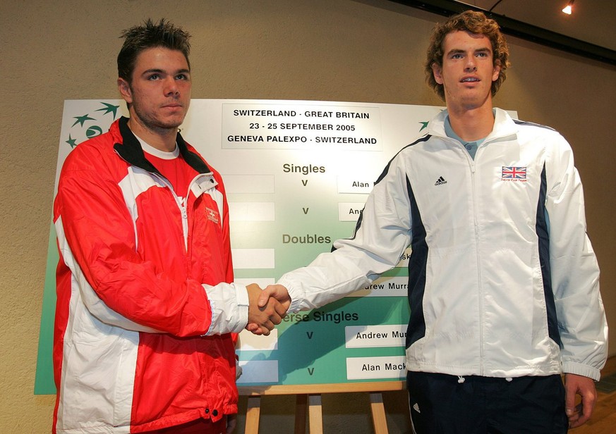 Das erste Duell: Wawrinka und Murray in Genf 2005.