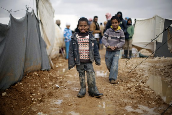 Syrische Flüchtlingskinder im jordanischen Flüchtlingslager Saatari.