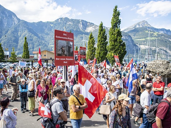Am Samstag und Sonntag gibt es in Konstanz und Kreuzlingen am Bodensee Demonstrationen unter anderem gegen Corona-Massnahmen, etliche B�rgerinitiativen haben zu Gegenkundgebungen aufgerufen. (Symbolbi ...
