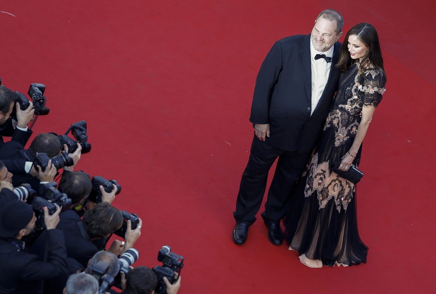 epa04762520 US producer Harvey Weinstein (L) and his wife Georgina Chapman (R) arrive for the screening of &#039;The Little Prince&#039; during the 68th annual Cannes Film Festival, in Cannes, France, ...