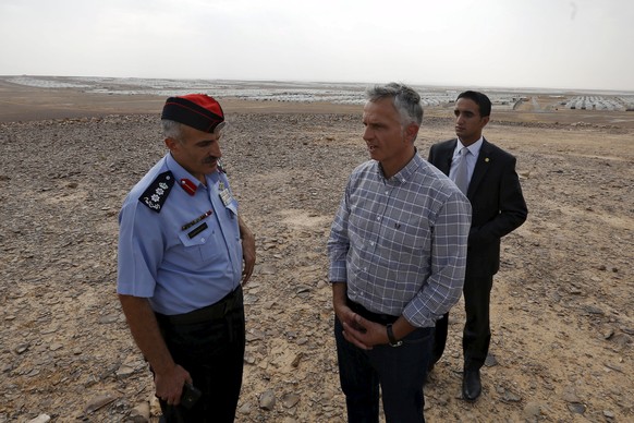 19. Oktober 2015: Didier Burkhalter im jordanischen Azraq-Flüchtlingslager.