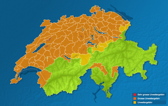 Die Gefahrenwarn-Karte von SRF Meteo.