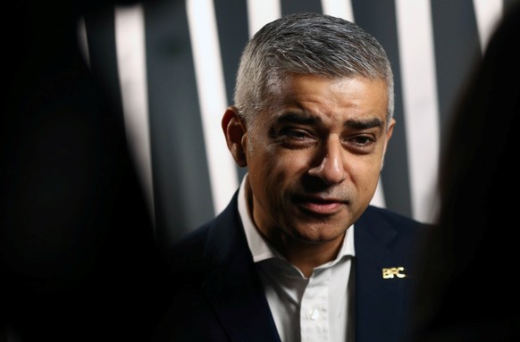 Mayor of London Sadiq Khan speaks during a television interview during London Fashion Week Men&#039;s 2017 in London, Britain January 6, 2017. REUTERS/Neil Hall