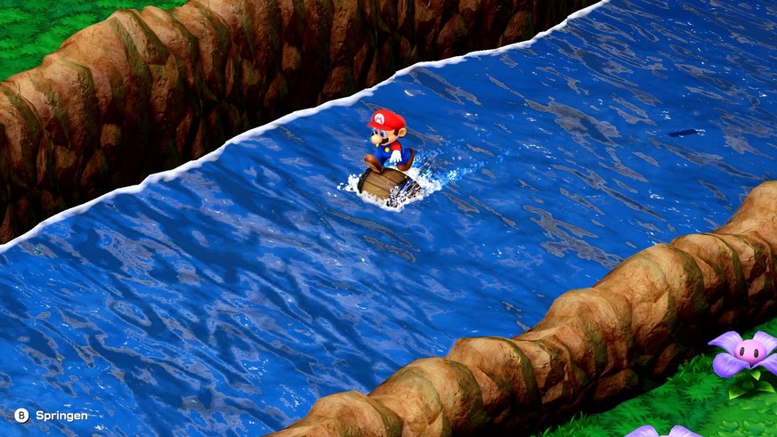 Nintendo Switch Die Kämpfe bleiben der zentrale Bestandteil. Verschiedene Action-Sequenzen wie diese auf dem Fluss Krösus sorgen aber für Vielfalt und Abwechslung.