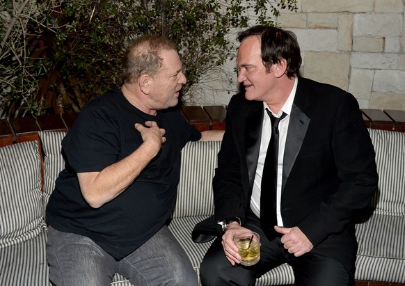 HOLLYWOOD, CA - DECEMBER 07: Producer Harvey Weinstein (L) and director Quentin Tarantino attend the world premiere of &quot;The Hateful Eight&quot; presented by The Weinstein Company at Le Jardin on  ...