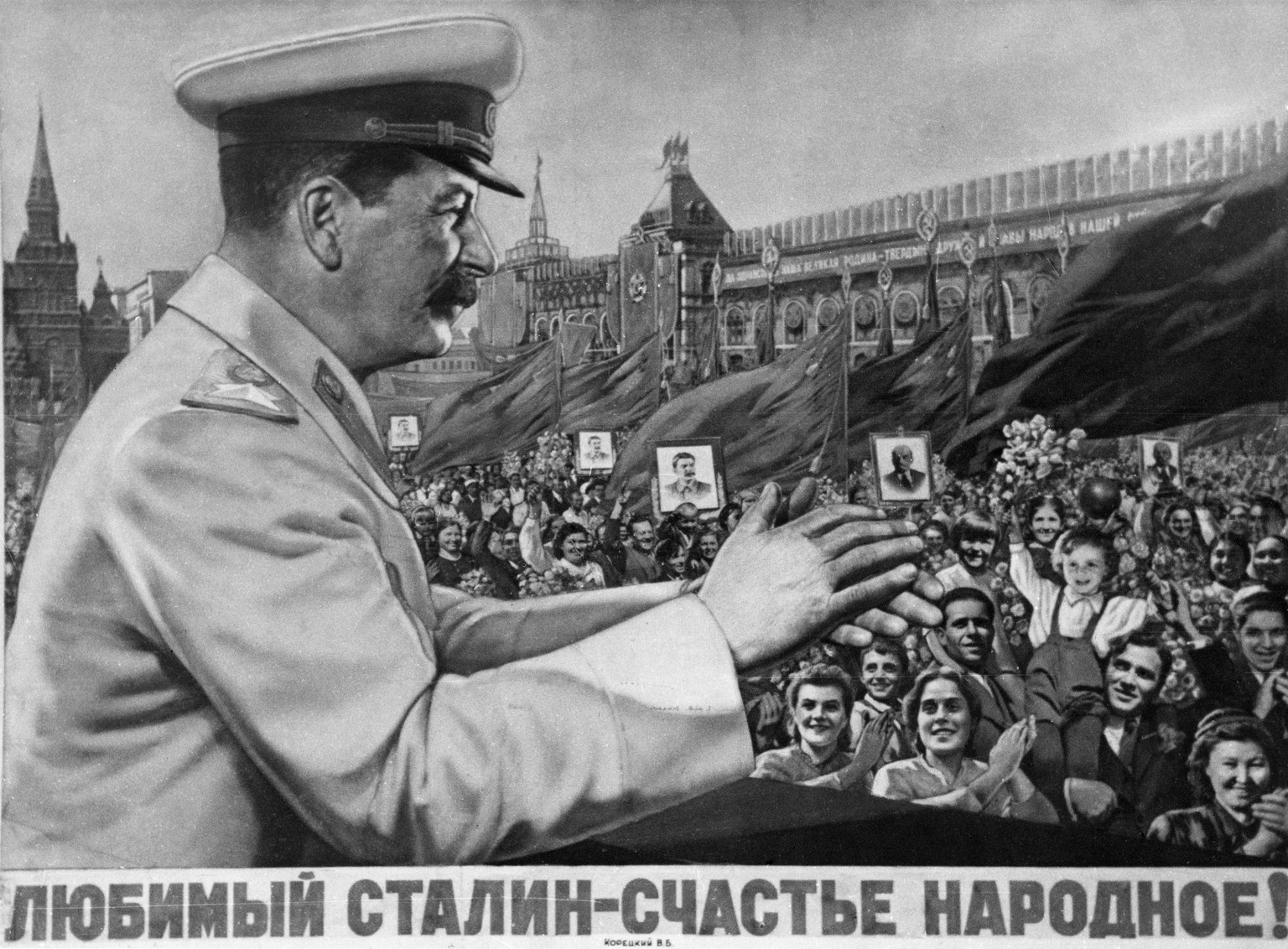 Propagandaposter aus dem Jahr 1949: «Geliebter Stalin – Freude der Nation!»