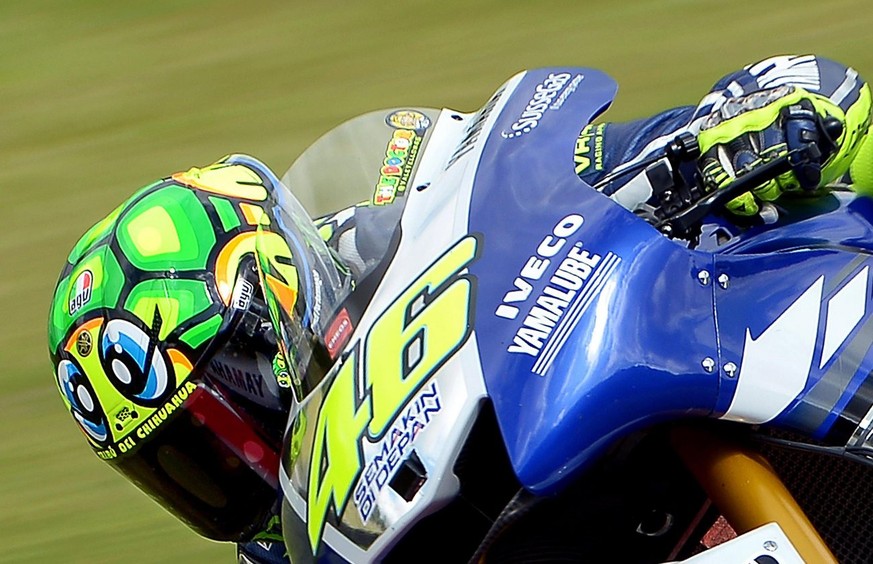 Valentino Rossi mit dem Schildkröten-Helm 2013.&nbsp;