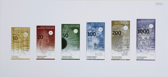 Die neuen Schweizer Banknoten: Sie werden ab diesem April eingeführt.&nbsp;