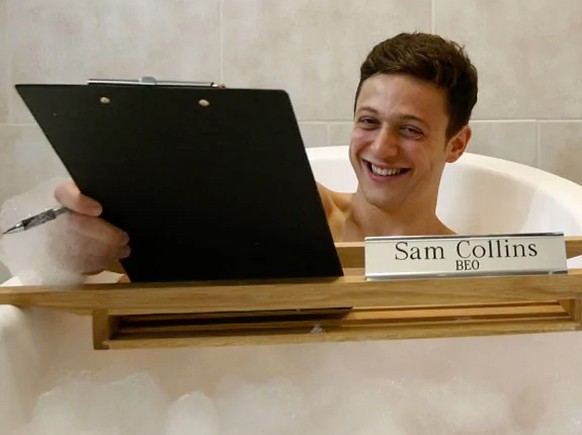 Sam, der Badewannentester.