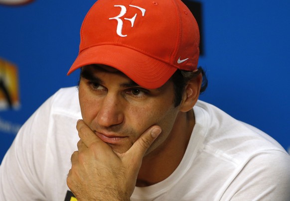 Ein nachdenklicher, aber auch kämpferischer Federer bei der Pressekonferenz.