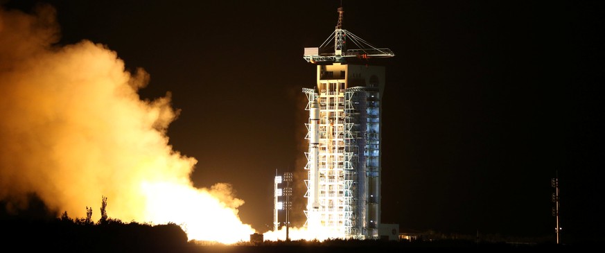 World&#039;s first quantum satellite is launched in Jiuquan, Gansu Province, China, August 16, 2016. China Daily/via REUTERS ATTENTION EDITORS - THIS IMAGE WAS PROVIDED BY A THIRD PARTY. EDITORIAL USE ...