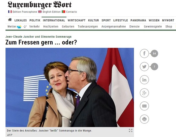 Die Zeitung «Luxemburger Wort» hat die pikante Szene ebenfalls thematisiert.