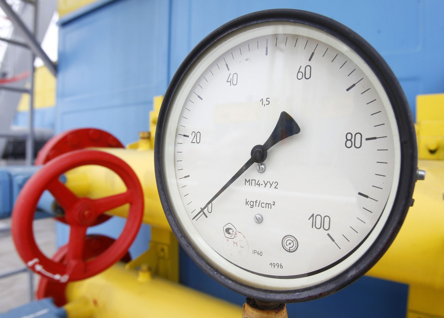 Druckanzeige in einer ukrainischen Gasanlage 