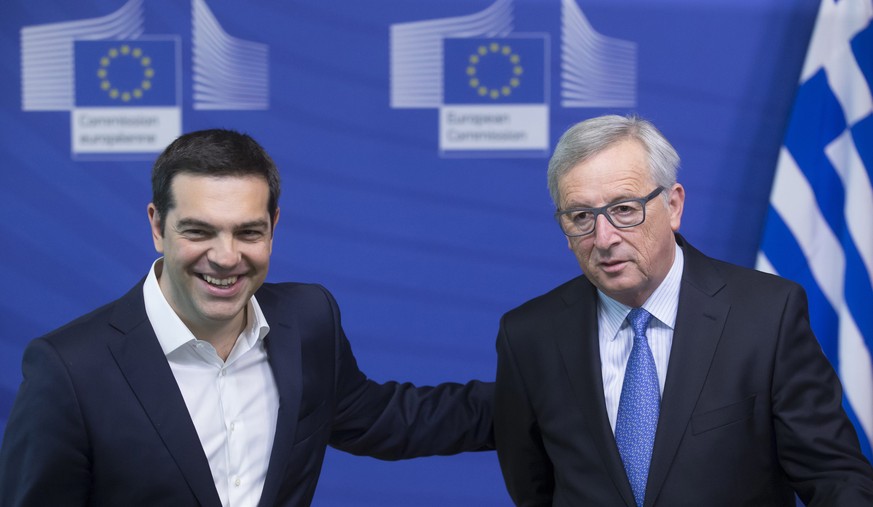 Tsipras mit Juncker in Brüssel.