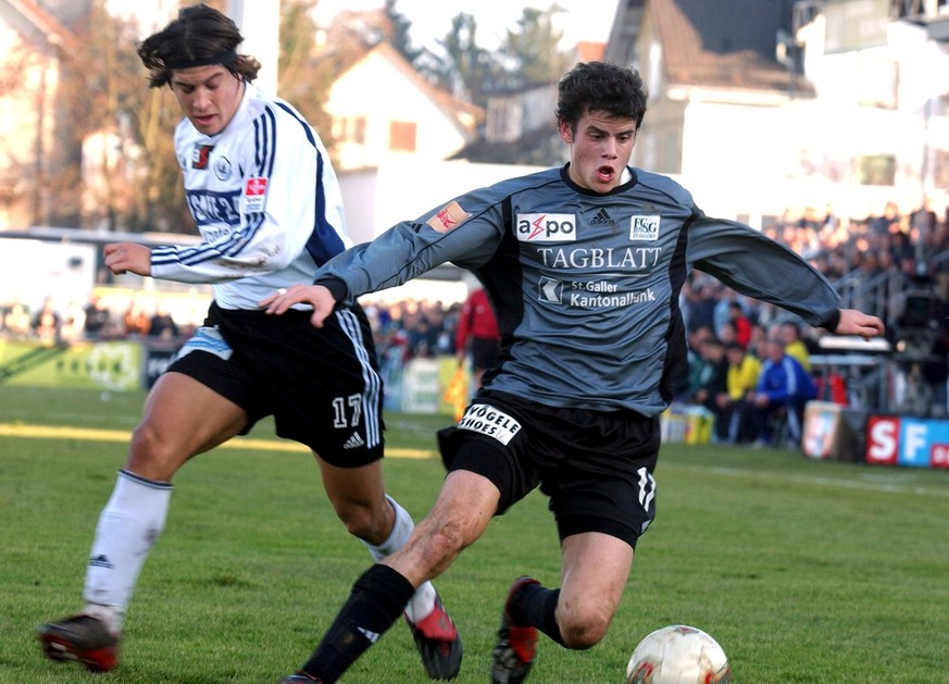 Duell zweier Youngsters, 2003: Calla (links) gegen Tranquillo Barnetta.