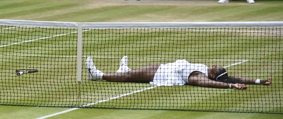 So freute sich Serena Williams, als der siebte Titel in Wimbledon feststand.