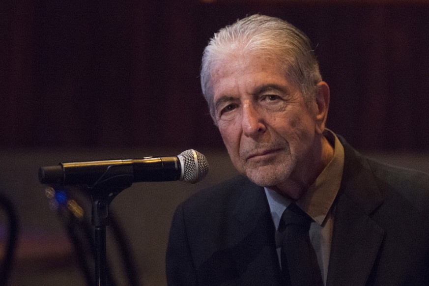 Leonard Cohen attends a listening party for his new album &quot;Popular Problems&quot; on Thursday, Sept 18, 2014 in New York. (Photo by Charles Sykes/Invision/AP)