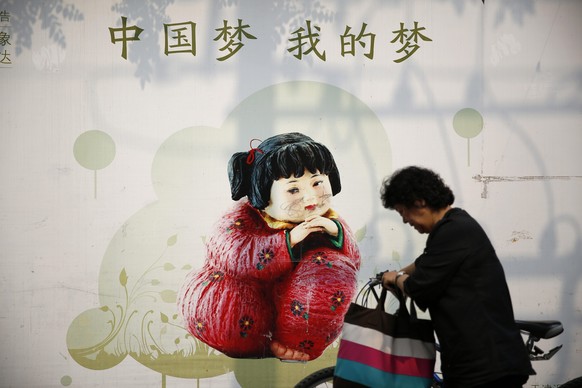 «China-Traum, mein Traum» steht auf diesem Plakat in Beijing. Vor allem kleine Investoren sind vom Börsencrash betroffen.