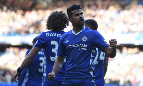 epa05670802 Chelsea&#039;s Diego Costa celebrates after scoring against West Bromwich Albion during their English Premier League game at Stamford Bridge, London, Britain, 11 December 2016.

EDITORIA ...