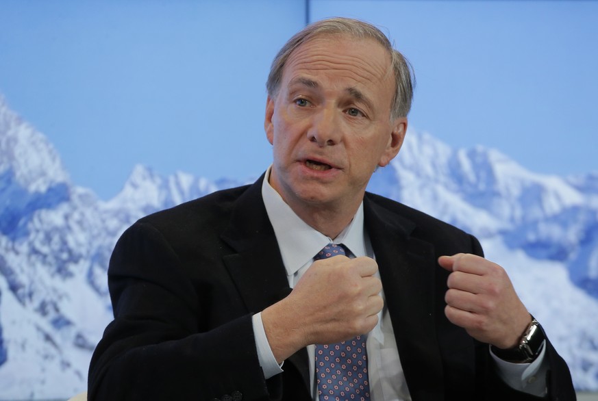 Ray Dalio, founder of Bridgewater Associates, speaks during a panel on the second day of the annual meeting of the World Economic Forum in Davos, Switzerland, Wednesday, Jan. 18, 2017. (AP Photo/Miche ...