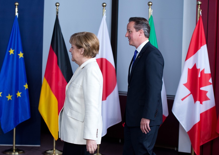 Bundeskanzlerin Angela Merkel und der britische Premier David Cameron.