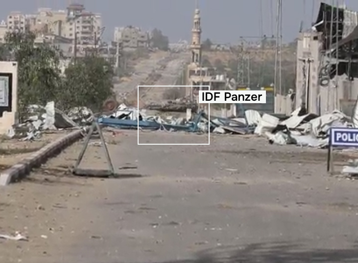 IDF Panzer in der nähe des Netzarim Militär Checkpoints