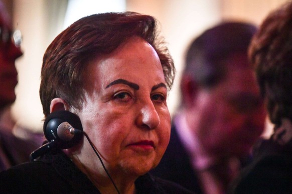 Shirin Ebadi, lors de la Journée internationale des femmes à l'Hôtel de Ville de Paris, le 8 mars 2024.