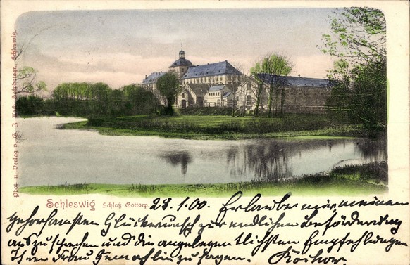 Schleswig, Blick auf das Schloss Gottorp, Gottorf, See *** Schleswig, view of the castle Gottorp, Gottorf, lake