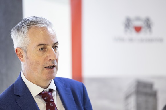 Pierre-Antoine Hildbrand, conseiller municipal, parle lors d&#039;une conference de presse pour la mise a l&#039;enquete du plan d&#039;affectation de la Rasude ce lundi, 17 novembre 2025 a Lausanne.  ...