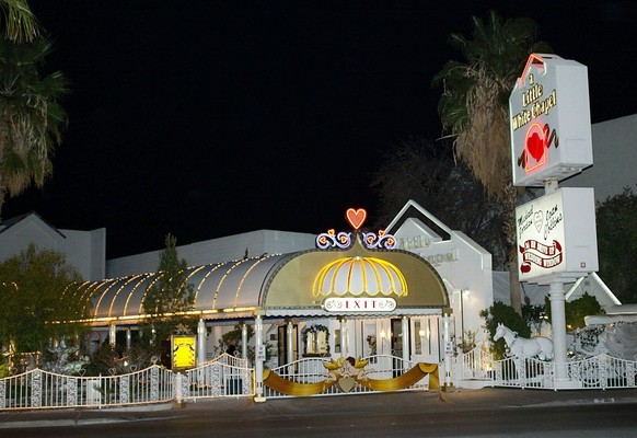 LAS VEGAS - JANUARY 04: Exterior view of A Little White Chapel where recording artist Britney Spears and childhood friend Jason Allen Alexander were married according to news reports January 04, 2004  ...