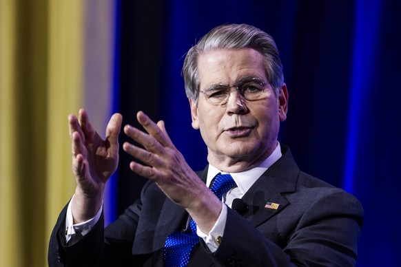 epa13067089 US Treasury Secretary Scott Bessent speaks at the Faith &amp; Freedom Coalition's annual conference in Washington, DC, USA, 26 June 2026. US President Donald Trump is scheduled to add ...
