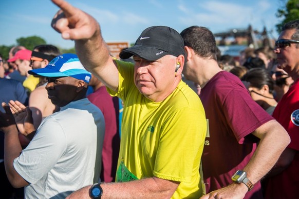 UNITED STATES - MAY 17: Rep. Tim Walz, D-Minn., prepares to run in the ACLI Capital Challenge 3 Mile Team Race in Anacostia Park, May 17, 2017. (Photo By Tom Williams/CQ Roll Call)