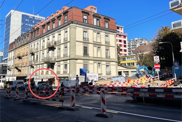 Le chantier à l'Avenue de Rumine 7 à Lausanne.