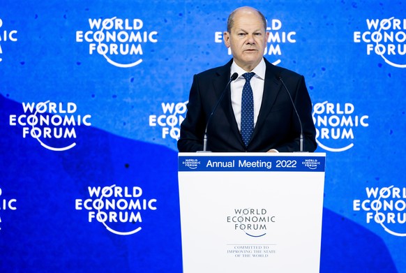 Le chancelier allemand Olaf Scholz au WEF à Davos. 