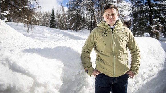 Urs Lehmann, president of the Swiss-Ski federation poses for photographer at the 2021 FIS Alpine Skiing World Championships in Cortina d&#039;Ampezzo, Italy, Monday, February 8, 2021. (KEYSTONE/Jean-C ...