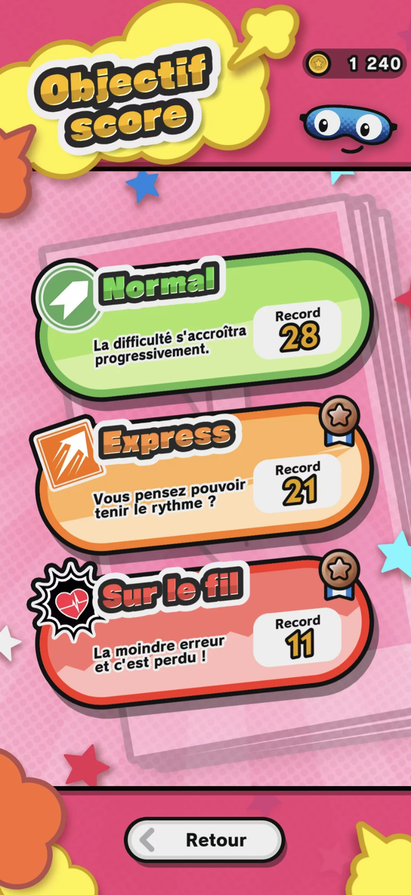 La seule difficulté est dans la complétion totale de ces trois modes.