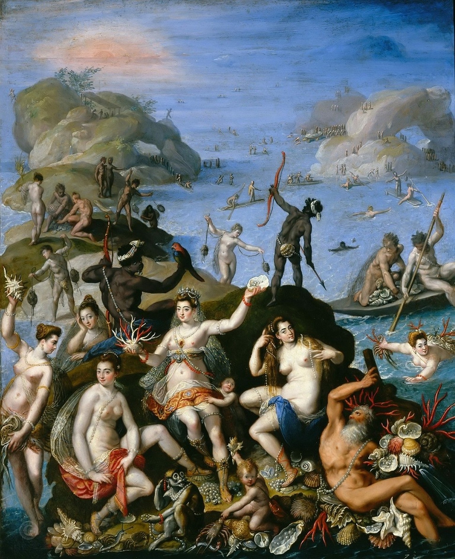 Allégorie de Jacopo Zucchi sur la découverte de l’Amérique, 1585.
https://gallerix.org/storeroom/729189807/N/48790419/