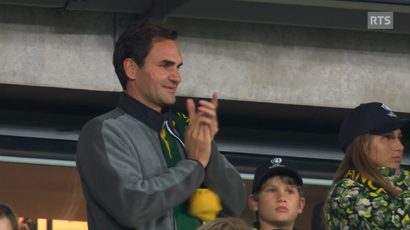 Présent dans les tribunes, Roger Federer était heureux de la victoire de l'Afrique du Sud, le pays d'origine de sa maman.