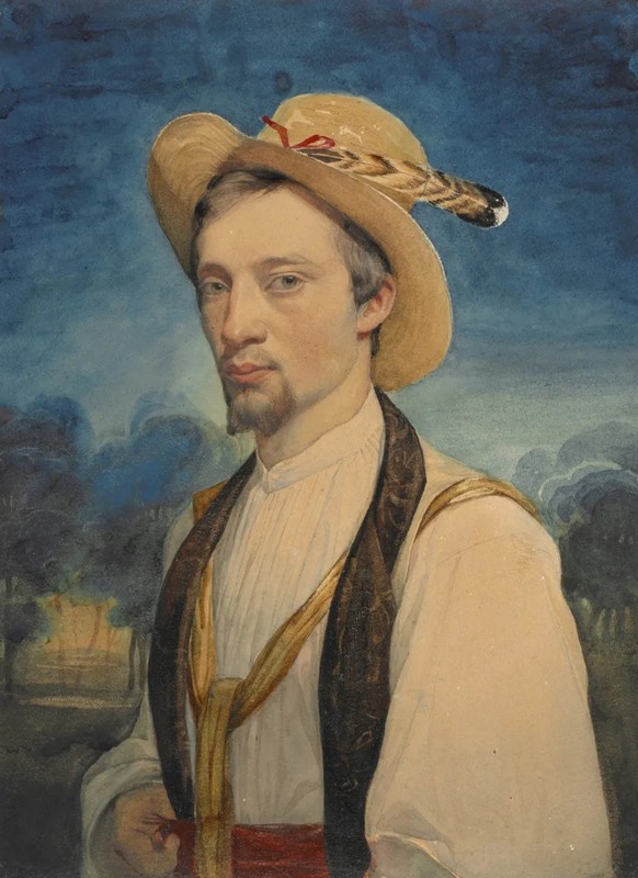 Autoportrait de Charles Gleyre, entre 1830 et 1834.
https://www.mcba.ch/collection/autoportrait-2/