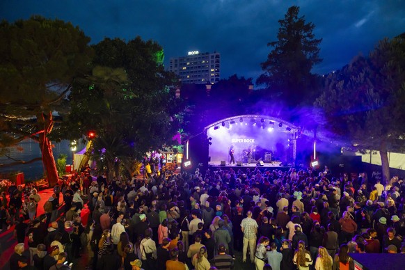 Australian group Malcura performs on the Super Bock stage during the 59th Montreux Jazz Festival (MJF), in Montreux, Switzerland, Tuesday, July 8, 2025 (KEYSTONE/Cyril Zingaro)